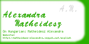 alexandra matheidesz business card